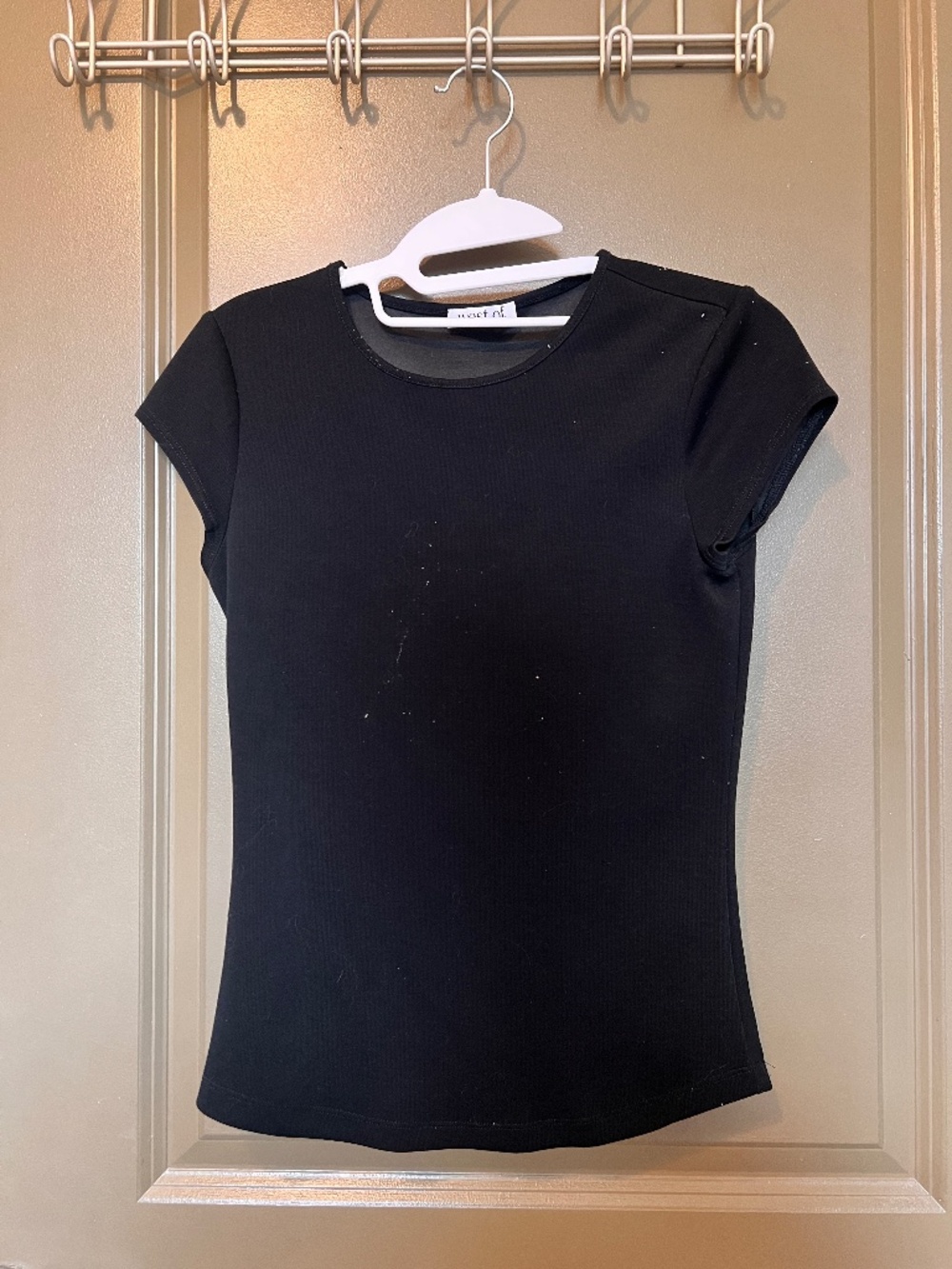 West Of. Fitted Cap Sleeve Tee, Black